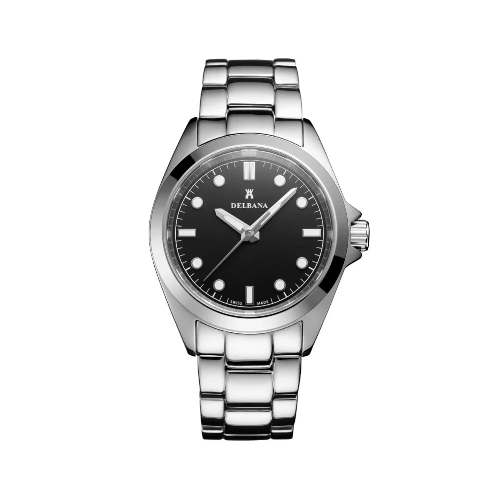 Ravenna Stainless Steel Black Dial